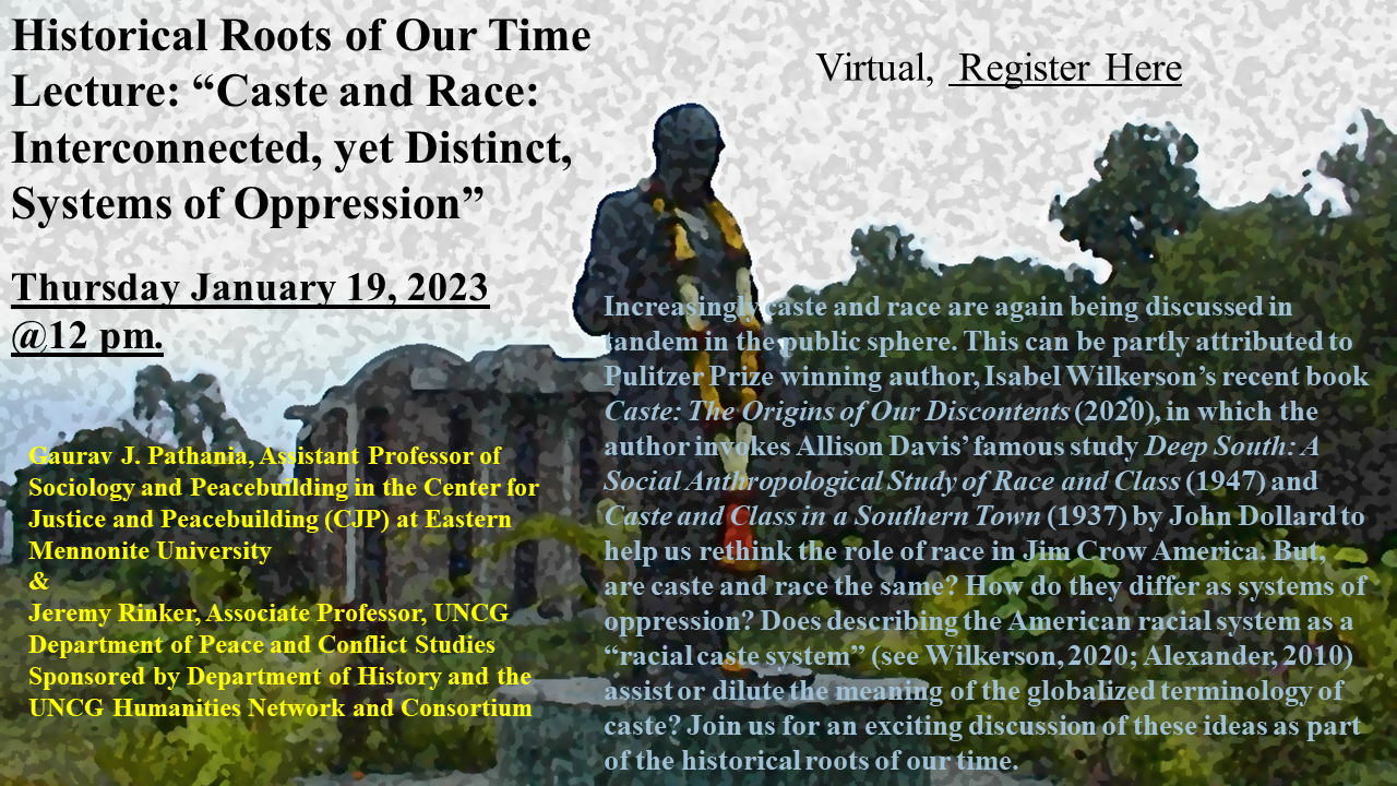 Historic Roots of Our Time Lecture Jan. 19, noon on Zoom