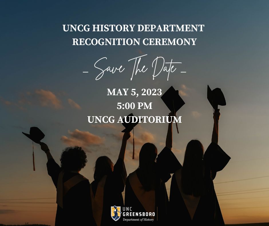 Save the Date for History Department Recognition Ceremony May 5