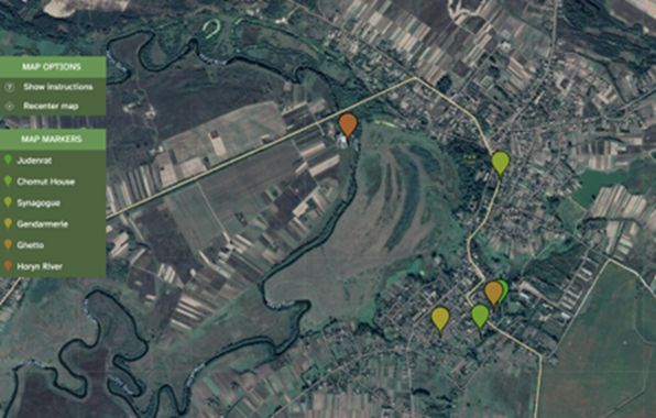 Screenshot of the interactive map within the digital exhibition.